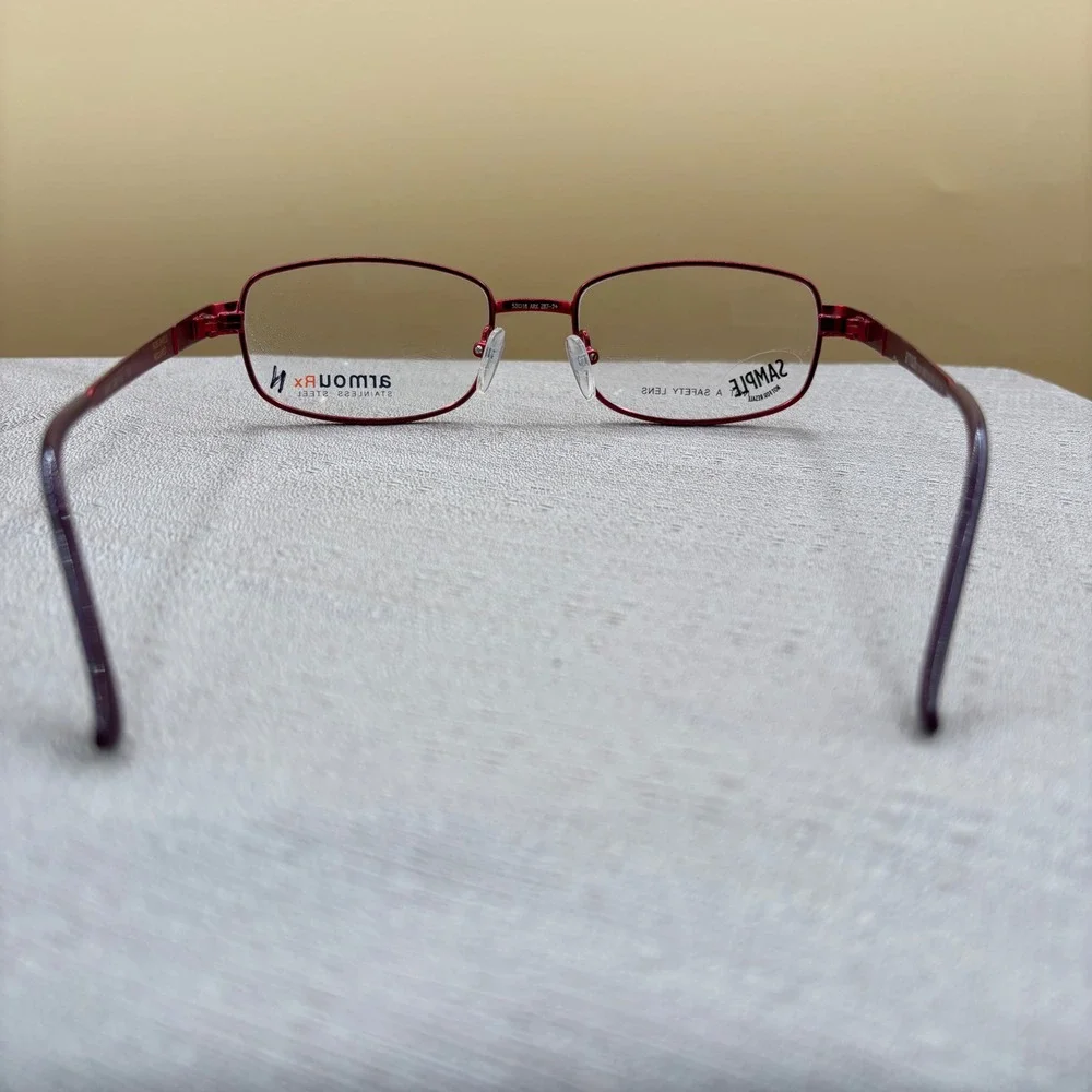 Armourx 7014 BRG Red Stainless Steel Safety Eyeglass Frames Z87-2+ 53-18-135